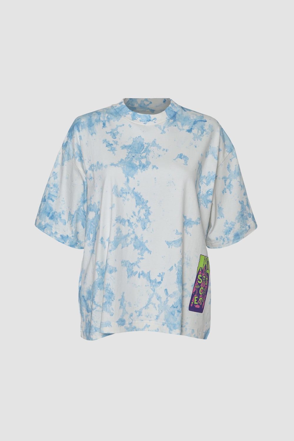 Blue/White Two Stitches Tie Dye T-shirt — view 1