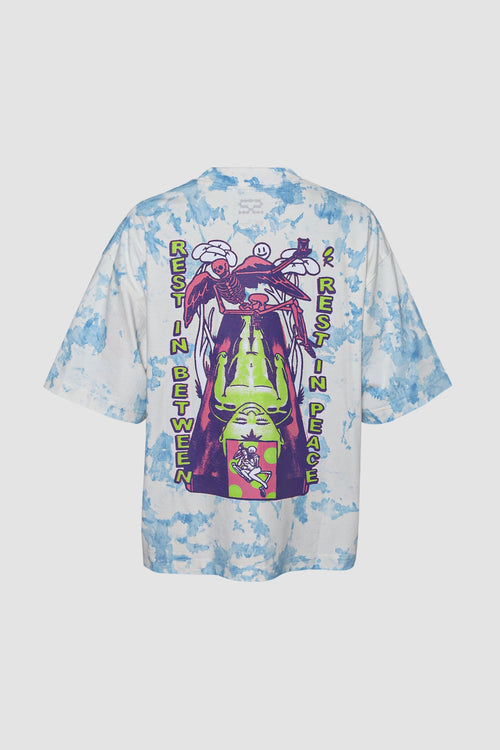 Blue/White Two Stitches Tie Dye T-shirt — view 2