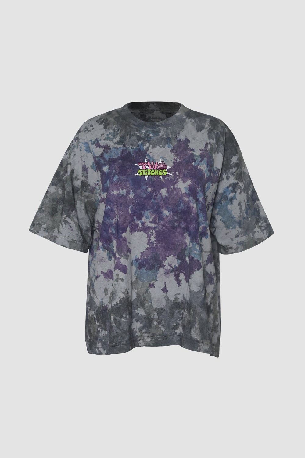 Purple/Grey Two Stitches Tie Dye T-shirt — view 1