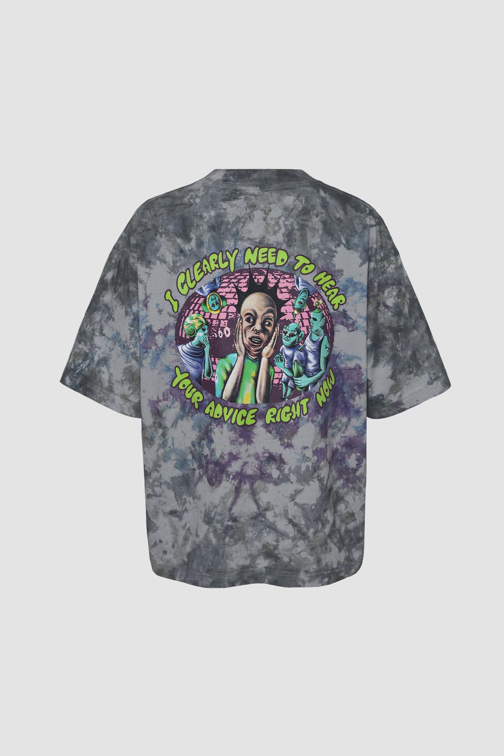 Purple/Grey Two Stitches Tie Dye T-shirt — view 2