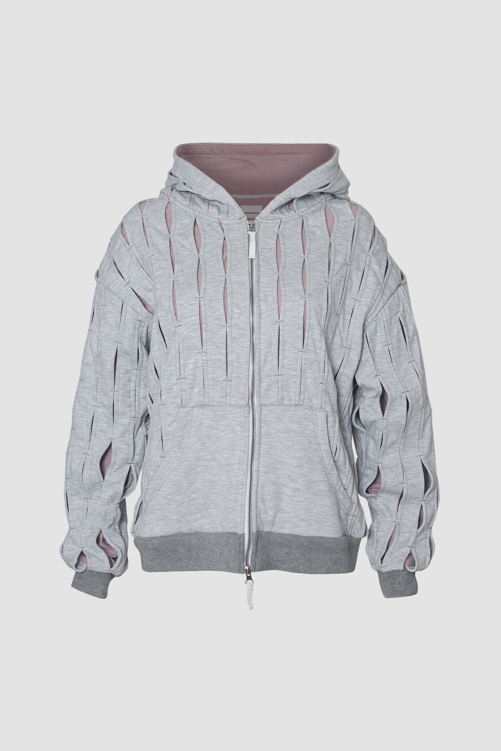 Specter Light Grey & Pink Zip-up Hoodie Jacket — view 1