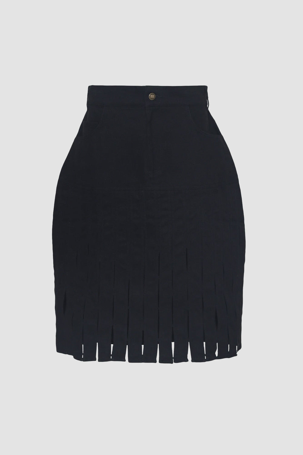 Black Halfway Denim Skirt — view 1