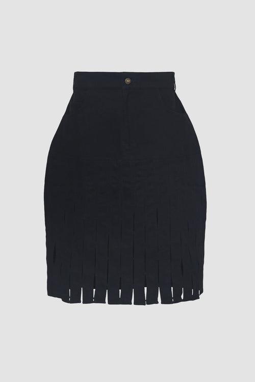 Black Halfway Denim Skirt — view 1